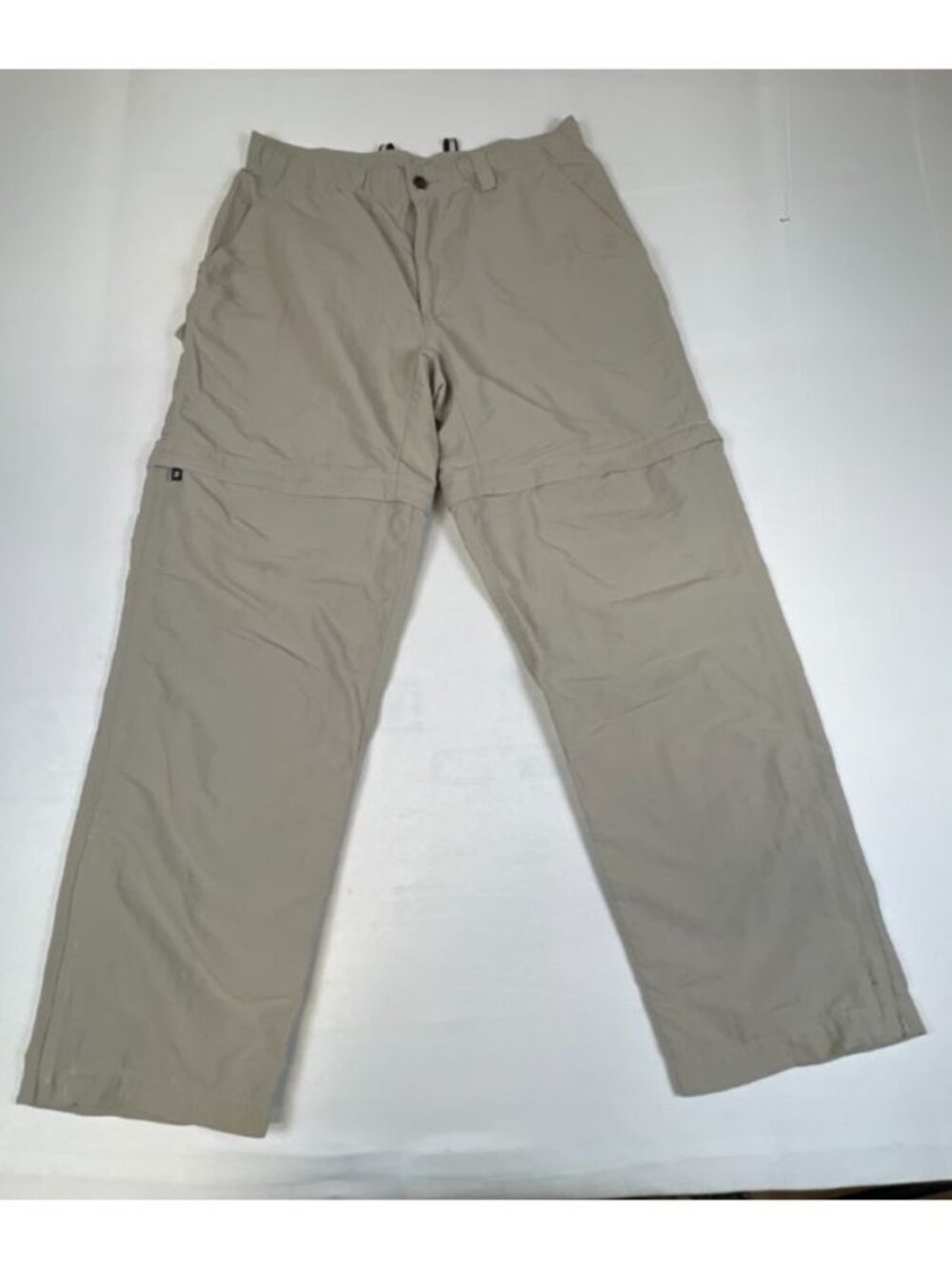 The North Face Womens Large Beige Zip-Off Cargo Hiking Pants Convertible Outdoor